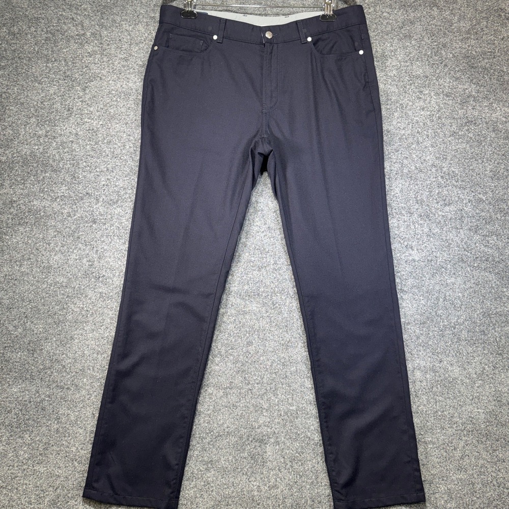 Peter Millar Collection 5-Pocket Pants Mens 36x32 Navy Blue 100% Virgin Wool